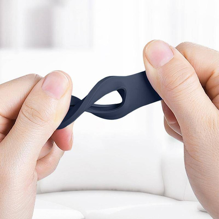 Crong Silicone Case with Key Ring - Schutzhülle für Apple AirTag Schlüsselanhänger (Marineblau)