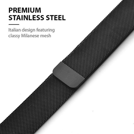 Crong Milano Steel - Ανοξείδωτο λουράκι για Apple Watch 38/40/41 mm (μαύρο)