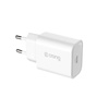 Szybka Ładowarka Sieciowa Crong Travel Charger USB C 20W Kostka Biała