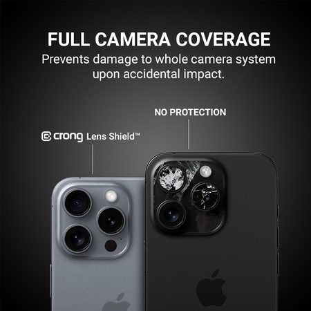 Crong Lens Shield - Cristal para la cámara y lente del iPhone 15 / iPhone 15 Plus