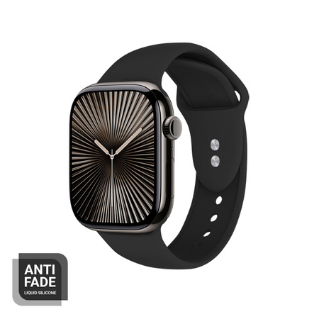 Pasek Crong Liquid do Apple Watch 49/46/45/44 mm Czarny Silikonowy