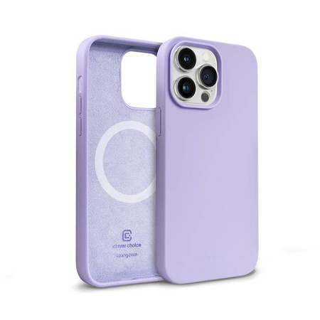 Crong Color Cover Magnetic - Θήκη σιλικόνης με MagSafe για iPhone 14 Pro (μοβ)
