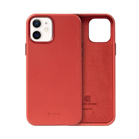 Etui Crong Essential Cover do iPhone 12 / 12 Pro Skórzane Czerwone Plecki