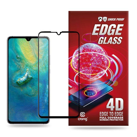 Crong Edge Glass 4D Full Glue - Celoplošné tvrzené sklo pro Huawei Mate 20