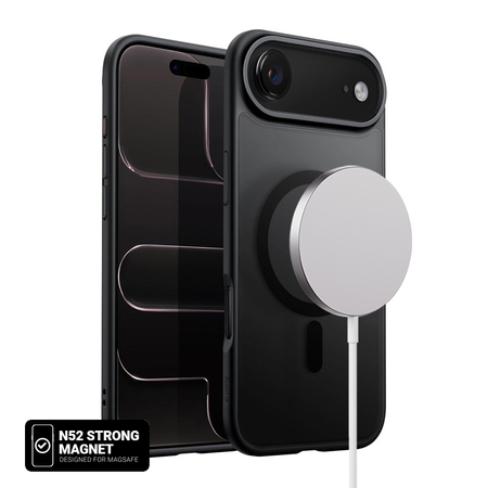 Crong Hybrid Frost MAG Cover - MagSafe iPhone Air Case (Black)