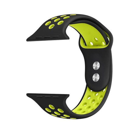 Crong Duo Sport - Λουράκι για Apple Watch 38/40/41 mm (μαύρο/πράσινο lime)