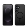Crong Hybrid Matte Magnetic - MagSafe калъф за Samsung Galaxy S25 FE (черен)