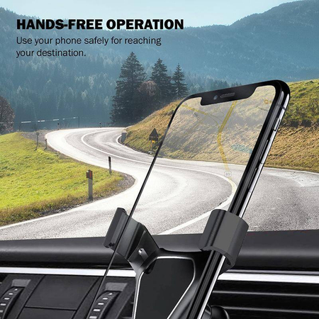 Uchwyt Samochodowy do Telefonu na Kratkę Nawiewu Crong Gravity Auto-Clip Car Holder Czarny
