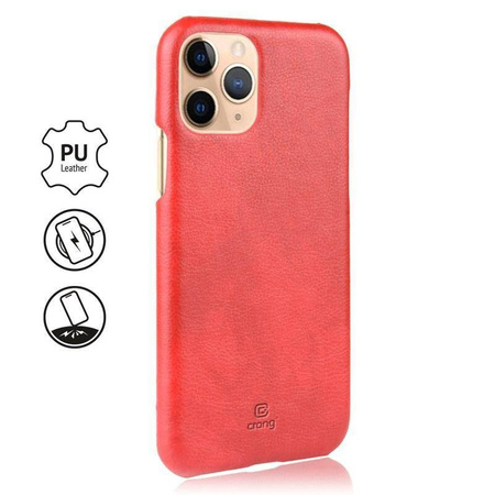 Etui Crong Essential Cover do iPhone 11 Pro Skórzane Czerwone Plecki