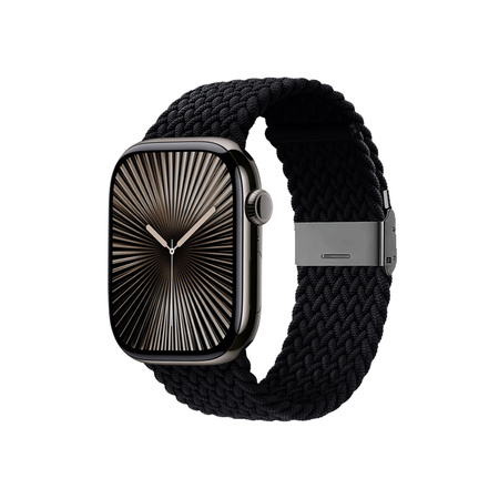 Crong Wave Band - Pletený řemínek pro Apple Watch 42/44/45/49 mm (grafitová)