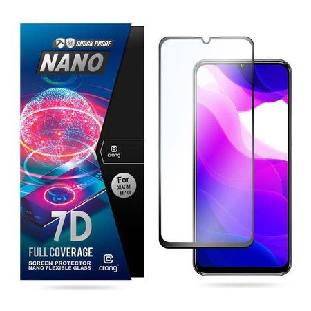 Crong 7D Nano Flexible Glass - 9H хибридно стъкло за целия екран на Xiaomi Mi 10 Lite