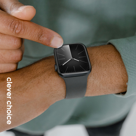 Pasek Crong Liquid do Apple Watch 49/46/45/44 mm Grafitowy Silikonowy