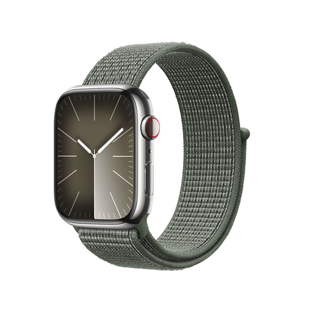 Correa deportiva Crong de nailon para Apple Watch de 44/45/46/49 mm (verde militar)