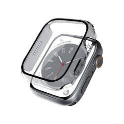 Калъф за хибриден часовник Crong - Калъф със стъкло за Apple Watch 44 мм (прозрачен)