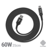 Crong Armor Link - 60W PD 3A USB-A to USB-C Cable 25cm (Black)