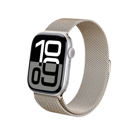 Crong Milano Steel - Βραχιόλι Milano για Apple Watch 44/45/46/49 mm (σαμπάνια)