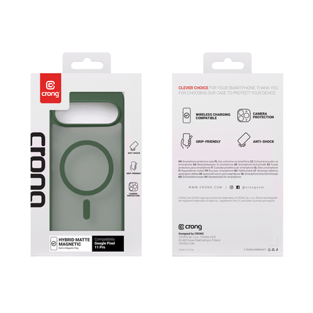 Etui CRONG Hybrid MATTE™ Magnetic MagSafe do Google Pixel 11 Pro zielone