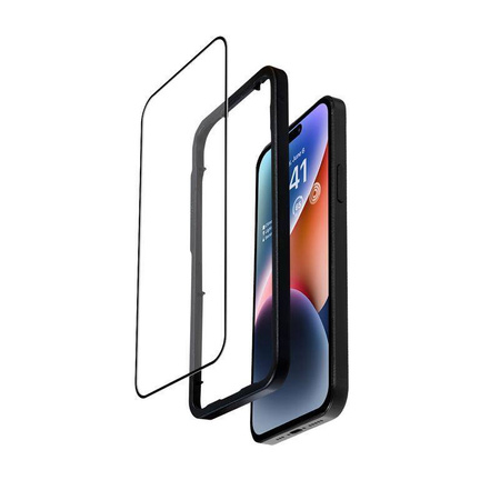 Szkło Crong Anti-Bacterial 3D Armour Glass do iPhone 14 Pro Hartowane z Ramką
