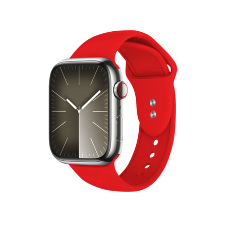 Pasek Crong Liquid do Apple Watch 42/41/40/38 mm Czerwony Silikonowy