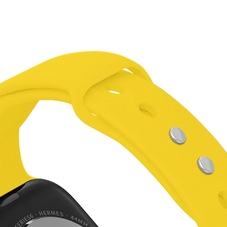 Pasek Crong Liquid do Apple Watch 42/41/40/38 mm Żółty Silikonowy