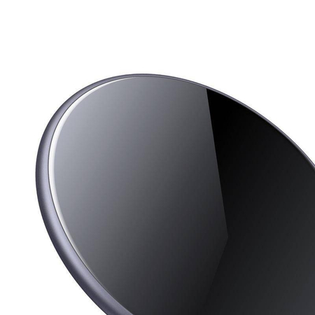 Caricabatterie wireless rapido Crong PowerSpot – Caricabatterie wireless Qi USB-C in alluminio da 15 W con rivestimento in vetro temperato (nero ombra)