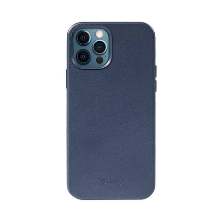 Crong Essential Cover Magnetic - Δερμάτινη θήκη για iPhone 12 / iPhone 12 Pro MagSafe (μπλε)