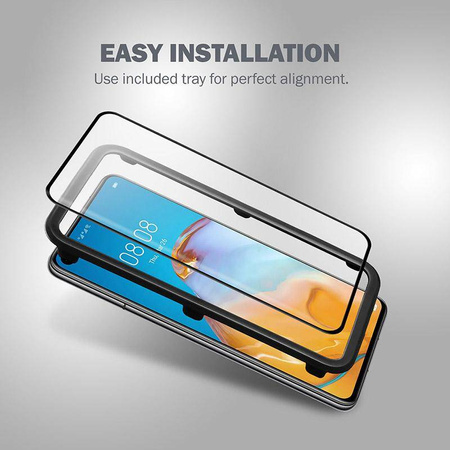 Crong 3D Armour Glass - 9H tempered glass for the entire screen of Huawei P40 + installation frame