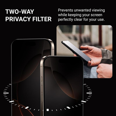 Crong Privacy 3D Armour Glass - Hartowane szkło prywatyzujące iPhone 16e / iPhone 14 / iPhone 13 / iPhone 13 Pro