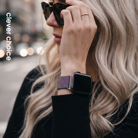Crong Milano Steel - Stainless Steel Strap for Apple Watch 38/40/41/42 mm (Iridescent)