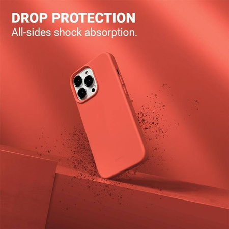 Etui Crong Color Cover do iPhone 13 Pro Silikonowe Koralowe z Mikrofibrą