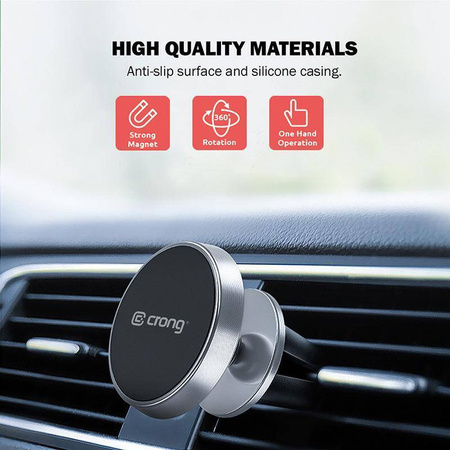 Crong Magnetic Smart Car Holder - Magnetický držák do auta pro telefon (černý)