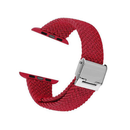 Crong Wave Band - Pletený řemínek pro Apple Watch 38/40/41 mm (červený)