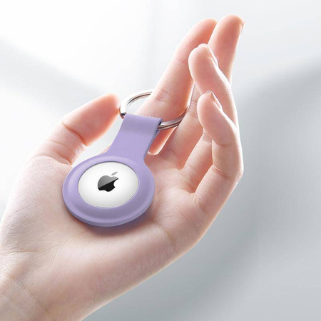 Etui Ochronne do Apple AirTag Brelok Crong Silicone Case with Key Ring Fioletowy