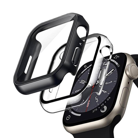 Crong Hybrid óratok - üvegfóliás tok Apple Watch 41mm-hez (átlátszó)