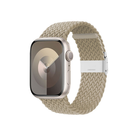 Crong Wave Band - Pletený řemínek pro Apple Watch 38/40/41 mm (kamenně béžová)