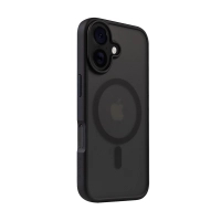 Crong Hybrid Frost MAG Cover - Pouzdro s MagSafe pro iPhone 16 (černé)