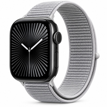 Crong Nylon - Спортна каишка за Apple Watch 44/45/46/49 мм (сребристо сива)