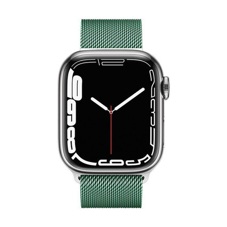 Crong Milano Steel - Řemínek z nerezové oceli pro Apple Watch 42/44/45/49 mm (zelený)