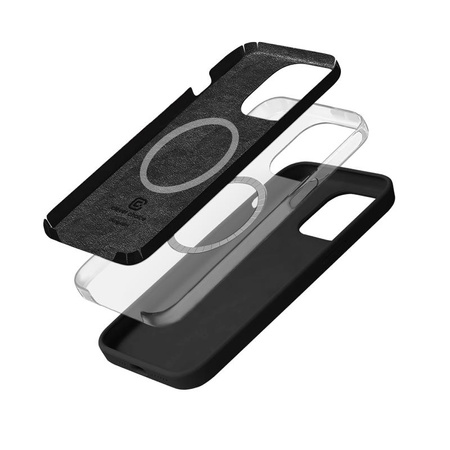 Etui Crong Color Cover Magnetic do iPhone 15 Pro MagSafe Silikonowe Czarne