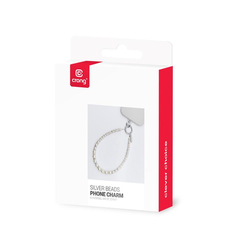 Crong Telefonanhänger - Lanyard-Telefonanhänger (Silberperlen)