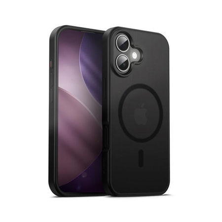 Funda Crong Hybrid Frost MAG - Funda MagSafe para iPhone 17 (negra)