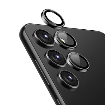 Δακτύλιος φακού Crong - Σκληρυμένο γυαλί για το φακό της κάμερας του Samsung Galaxy S24+ (μαύρο)