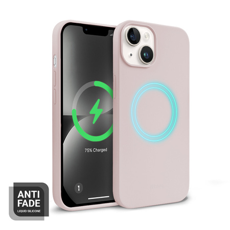 Crong Color Cover Magnetic - Θήκη σιλικόνης για iPhone 14 (ροζ άμμος)