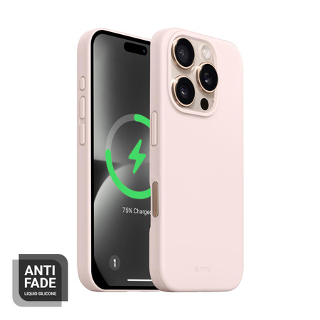 Crong Color Cover Magnetic - Silikon Case mit MagSafe für iPhone 16 Pro Max (zartrosa)