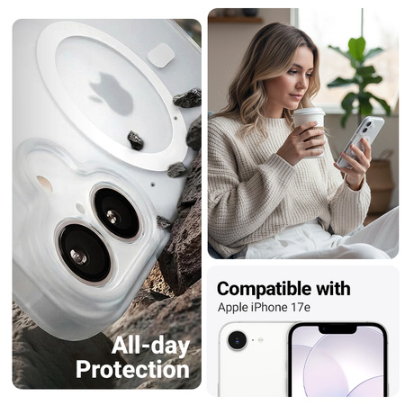 Etui Crong Hybrid MATTE™ Magnetic do iPhone 17e / 16e MagSafe Różowe Wytrzymałe