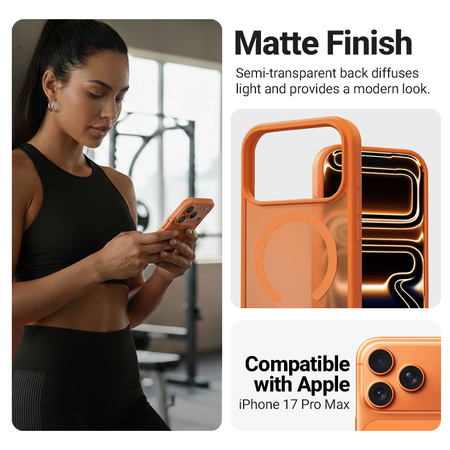 Crong Hybrid Matte Magnetic - MagSafe iPhone 17 Pro Max Case (Orange)