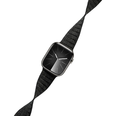 Crong Melange - Magnetisches Armband für Apple Watch 44/45/46/49 mm (schwarz melange)