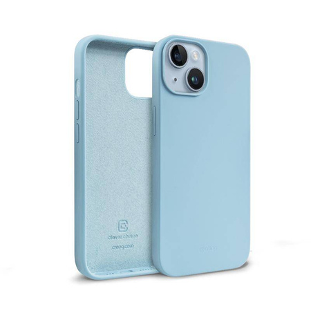 Etui Crong Color Cover do iPhone 14 Plus Silikonowe Błękitny z Mikrofibrą