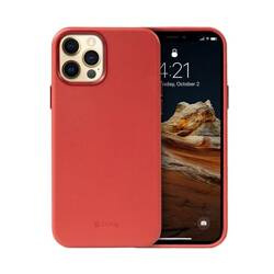 Crong Essential Cover - iPhone 12 Pro Max Hülle aus Kunstleder (Rot)