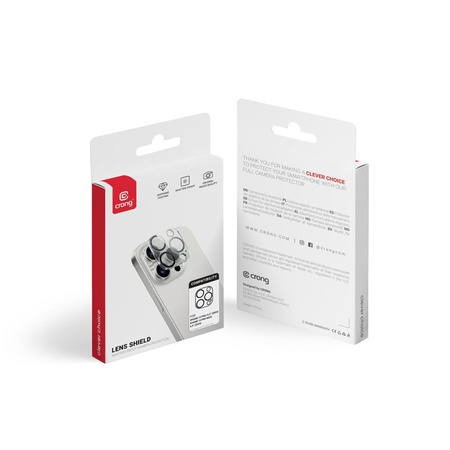 Szkło Crong Shield na Aparat do iPhone 16 Pro Max / 16 Pro / 15 Pro Max / 15 Pro Hartowane